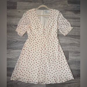 Madewell 100% Silk Clover‎ Button-Front Strawberry Dress Lined Size 2